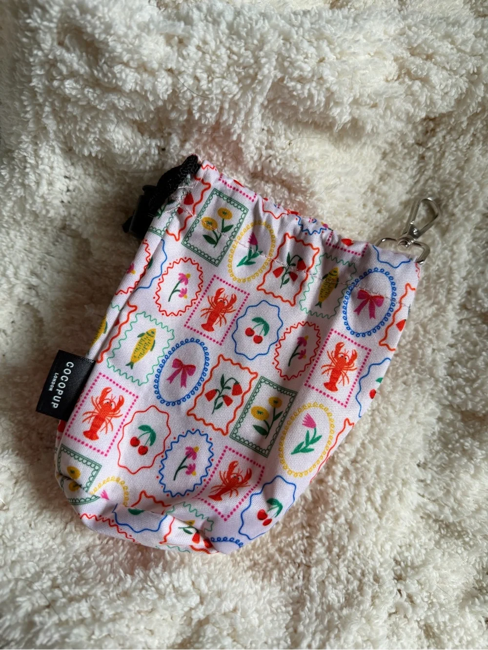 Cocopup London printed stamp floral treat bag drawstring